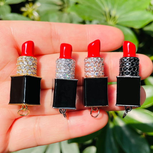 10pcs/lot 33*11mm CZ Paved Lipstick Charms Mix Colors CZ Paved Charms Fashion New Charms Arrivals Charms Beads Beyond
