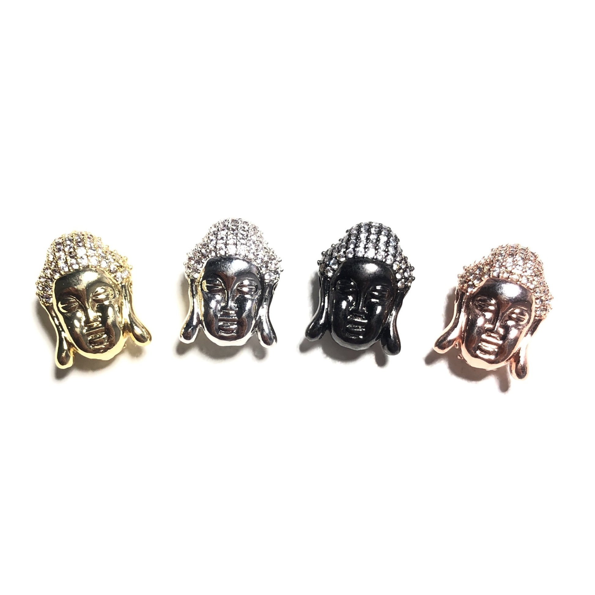 10pcs/lot 18*14mm CZ Paved Buddha Spacers CZ Paved Spacers Charms Beads Beyond