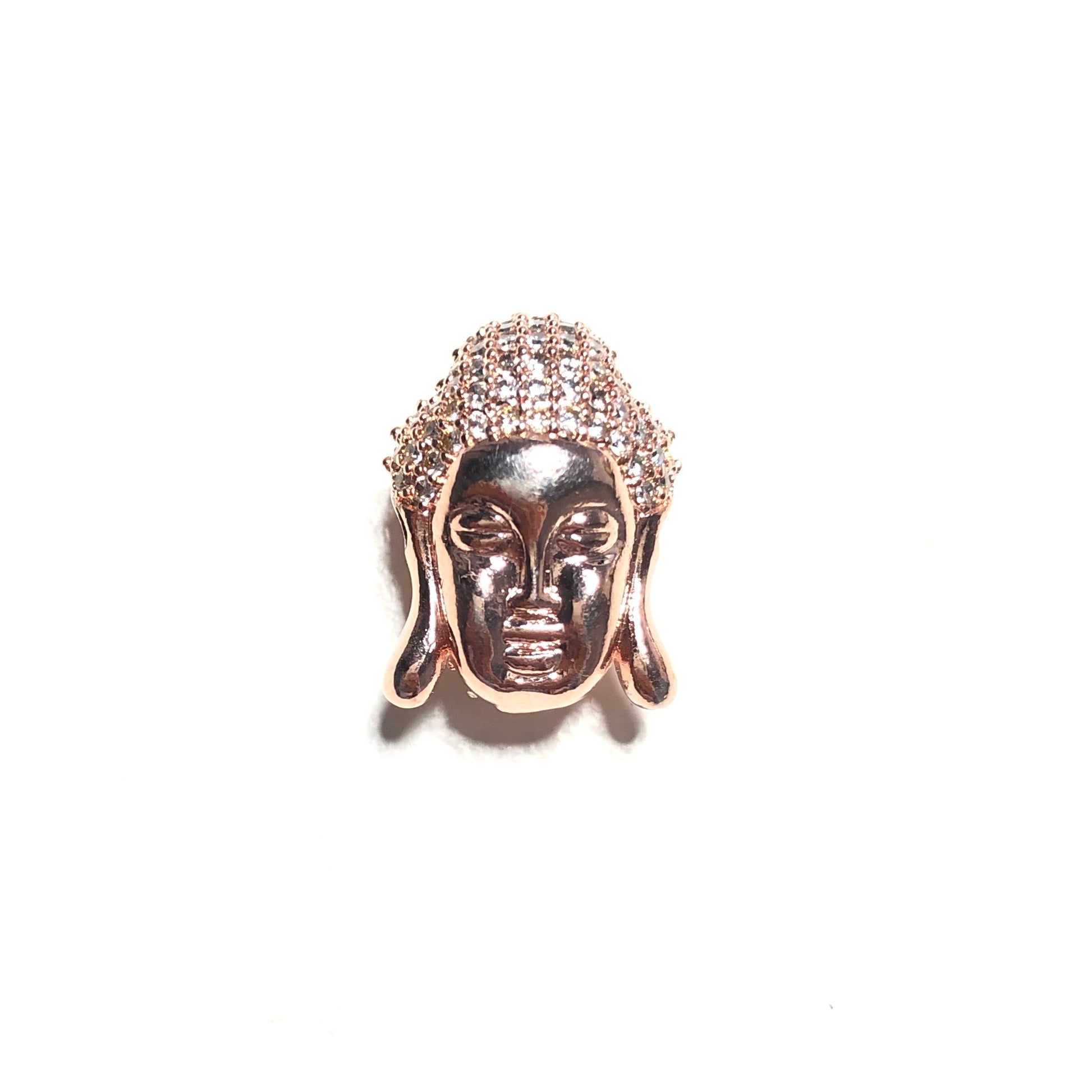 10pcs/lot 18*14mm CZ Paved Buddha Spacers Rose Gold CZ Paved Spacers Charms Beads Beyond