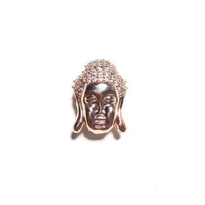 10pcs/lot 18*14mm CZ Paved Buddha Spacers Rose Gold CZ Paved Spacers Charms Beads Beyond