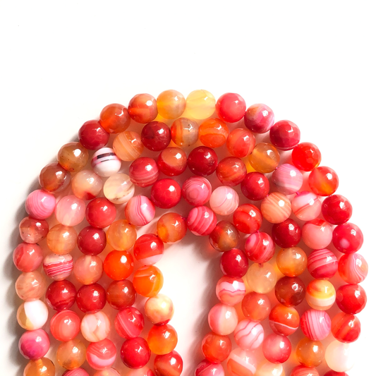 2 Strands/lot 10mm Pink Faceted Banded Agate Stone Beads Stone Beads Faceted Agate Beads Charms Beads Beyond