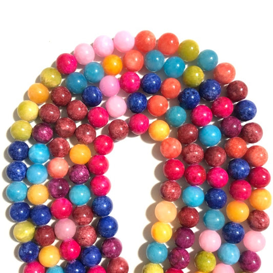 2 Strands/lot 10mm Multicolor Jade Round Stone Beads Stone Beads New Beads Arrivals Round Jade Beads Charms Beads Beyond