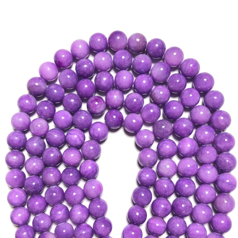 2 Strands/lot 10mm/12mm Purple Jade Round Stone Beads 12mm Stone Beads 12mm Stone Beads New Beads Arrivals Round Jade Beads Charms Beads Beyond