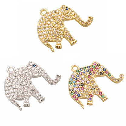 10pcs/lot 20*17mm CZ Paved Elephant Charms Mix Colors CZ Paved Charms Animals & Insects Colorful Zirconia Charms Beads Beyond