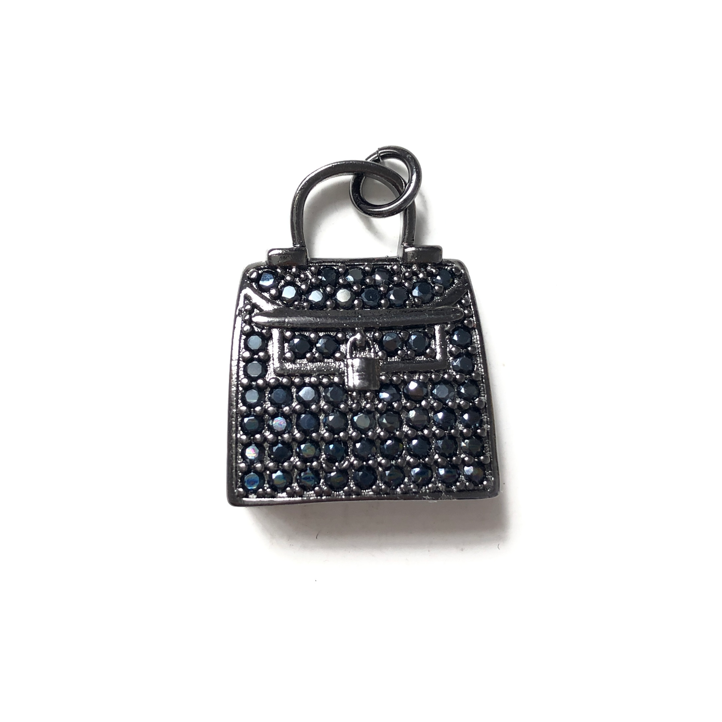 10pcs/lot 25*20mm CZ Paved Purse/Handbag Charms Black on Black CZ Paved Charms Fashion Charms Beads Beyond