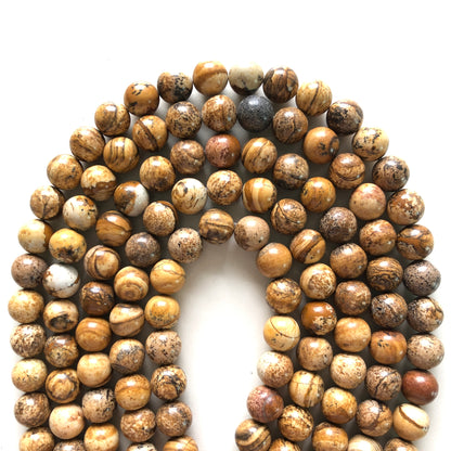 2 Strands/lot 10mm, 12mm Natural Picture Stone Round Beads 12mm Stone Beads 12mm Stone Beads New Beads Arrivals Other Stone Beads Charms Beads Beyond