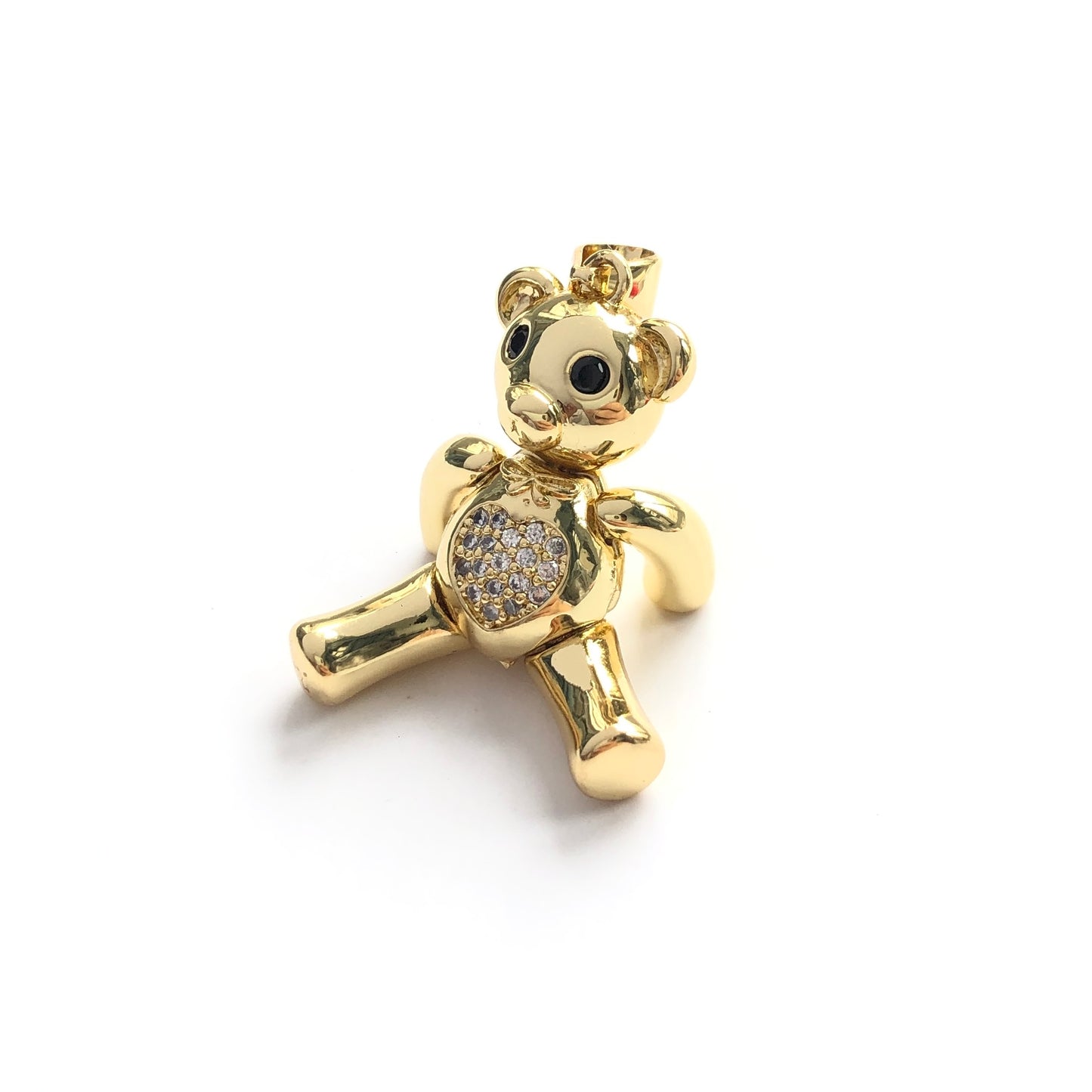 5-10pcs/lot CZ Paved Movable Cute Heart Bear Charms CZ Paved Charms Animals & Insects New Charms Arrivals Charms Beads Beyond
