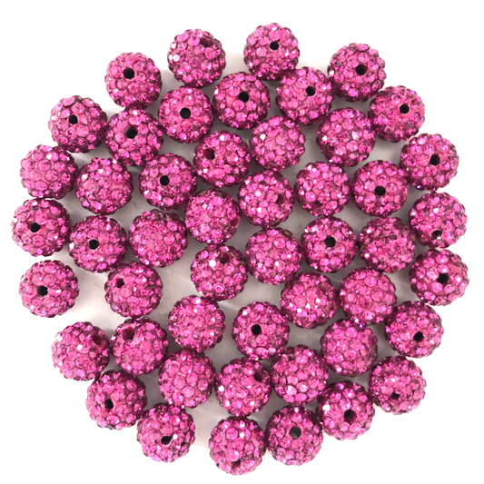 50-100pcs/lot 10mm Purplish Red Rhinestone Clay Disco Ball Beads Clay Beads Charms Beads Beyond