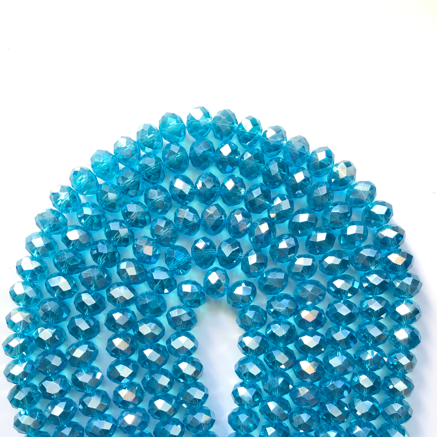 2 Strands/lot 10mm Clear Turquoise AB Faceted Glass Beads Glass Beads Faceted Glass Beads Charms Beads Beyond