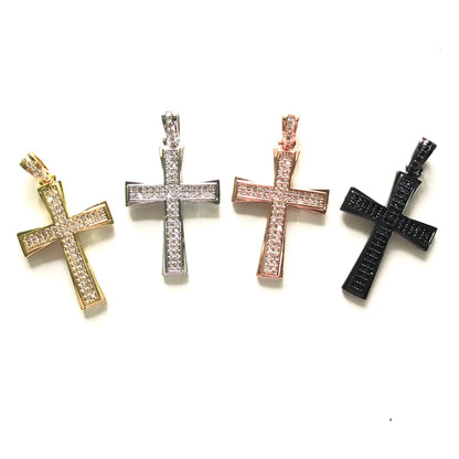 10pcs/lot 36*21mm CZ Paved Cross Charms CZ Paved Charms Crosses Charms Beads Beyond