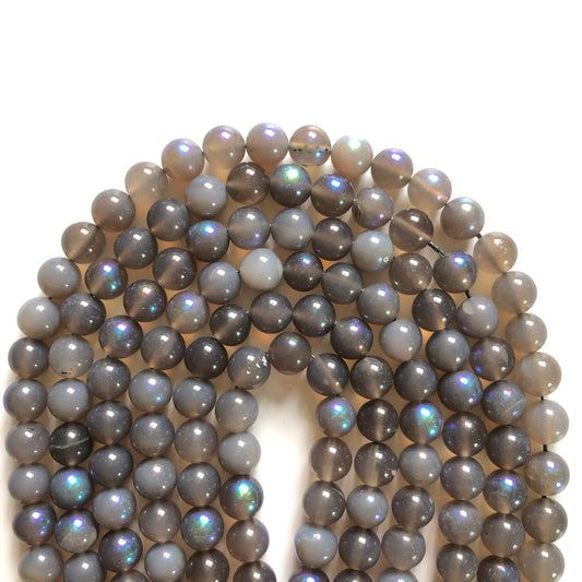 2 Strands/lot 10mm Electroplated Gray Agate Round Stone Beads Electroplated Beads Electroplated Faceted Agate Beads Charms Beads Beyond