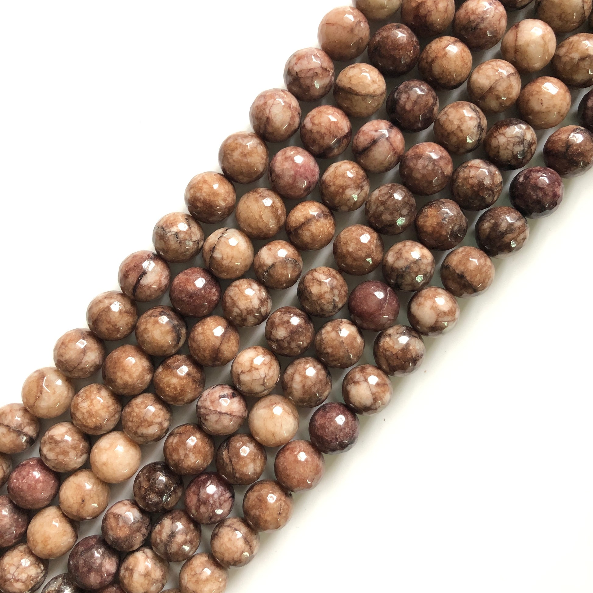 2 Strands/lot 12mm Brown Agate Faceted Stone Beads Stone Beads 12mm Stone Beads Faceted Jade Beads Charms Beads Beyond