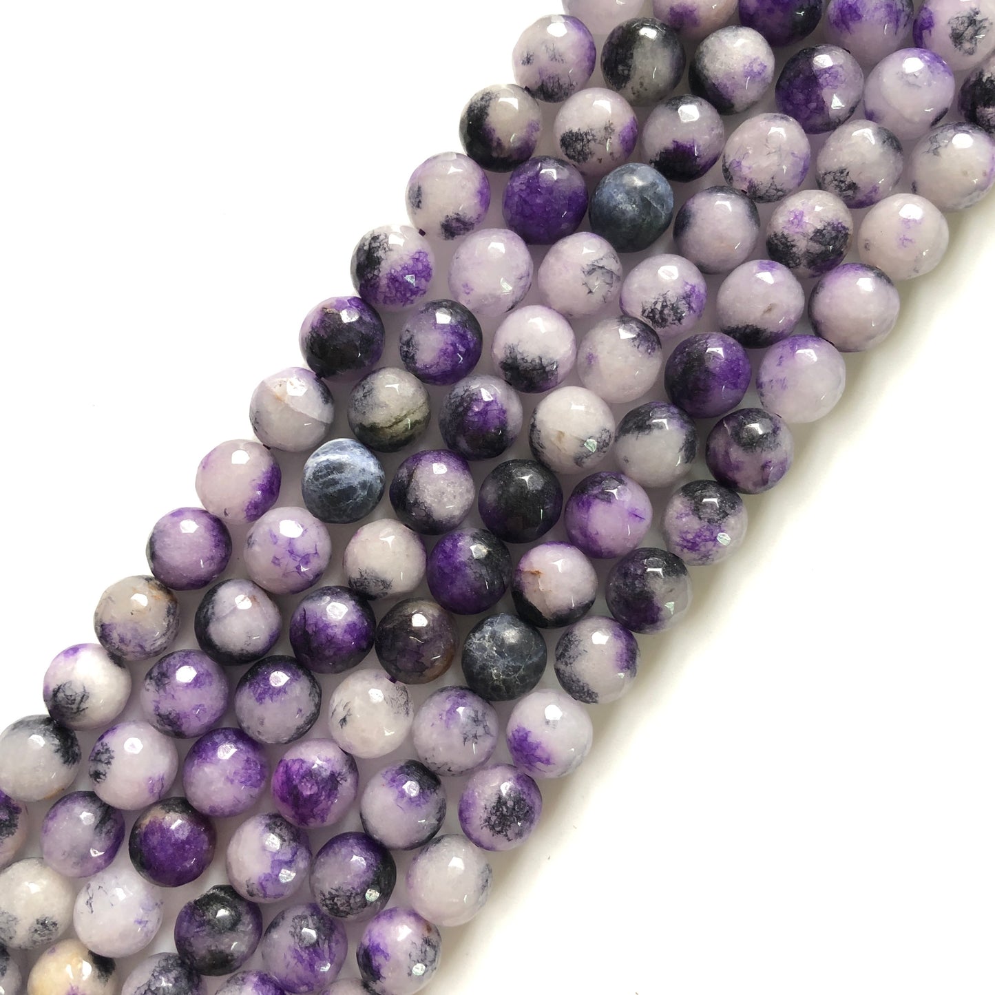 2 Strands/lot 10/12mm Purple White Agate Faceted Stone Beads Stone Beads 12mm Stone Beads Faceted Agate Beads Charms Beads Beyond