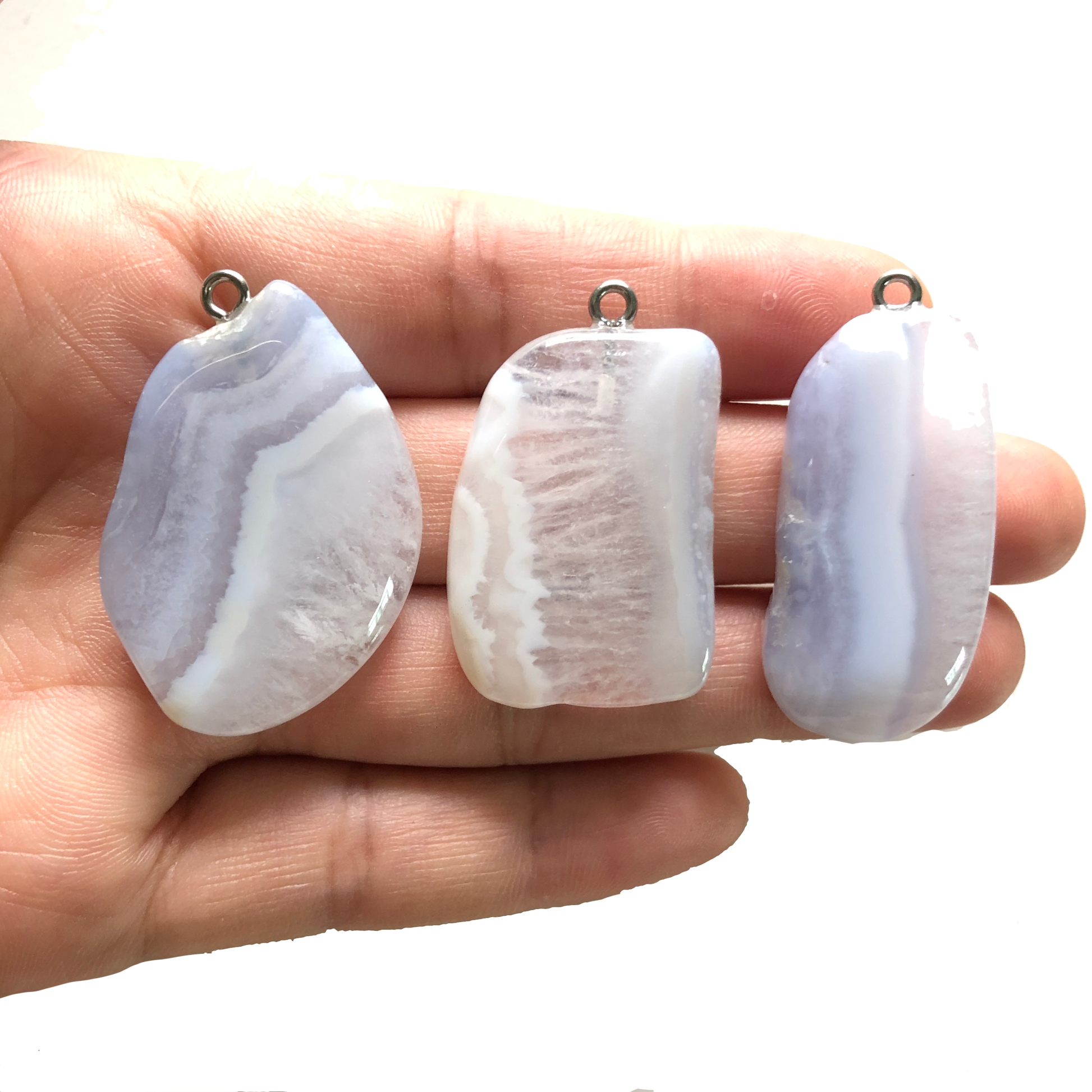 5pcs/lot Natural Blue Lace Agate Charm/Pendant Stone Charms Charms Beads Beyond