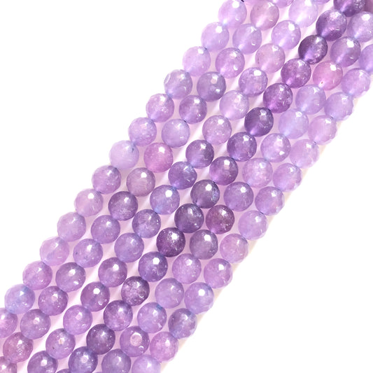 2 Strands/lot 10mm Clear Light Purple Faceted Jade Stone Beads Stone Beads Faceted Jade Beads Charms Beads Beyond