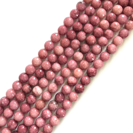 2 Strands/lot 10mm Ruddy Pink Faceted Jade Stone Beads Stone Beads Faceted Jade Beads Charms Beads Beyond