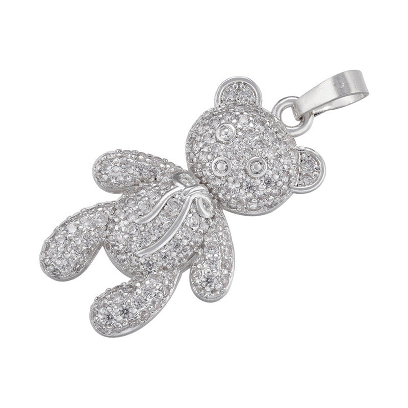 5-10pcs/lot 32*16mm CZ Paved Cute Bear Charms CZ Paved Charms Animals & Insects New Charms Arrivals Charms Beads Beyond