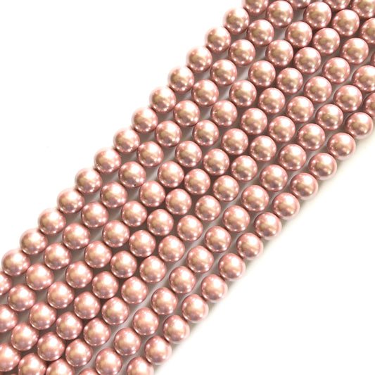2 Strands/lot 10mm Pink Round Pearl Pearls Charms Beads Beyond
