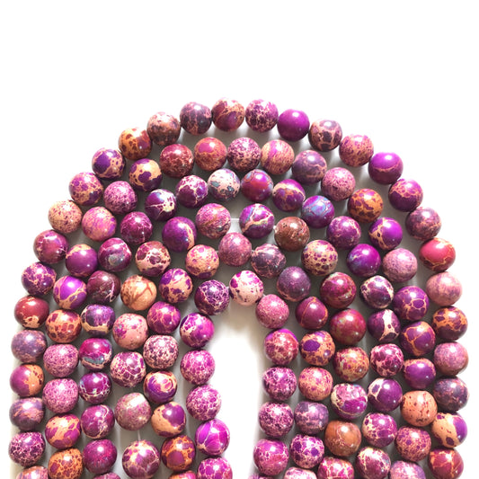 2 Strands/lot 10mm Natural Impression Jasper Beads-Purple Stone Beads Jasper Beads Charms Beads Beyond