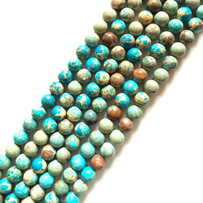 2 Strands/lot 10mm Natural Impression Jasper Beads-Light Blue Stone Beads Jasper Beads Charms Beads Beyond