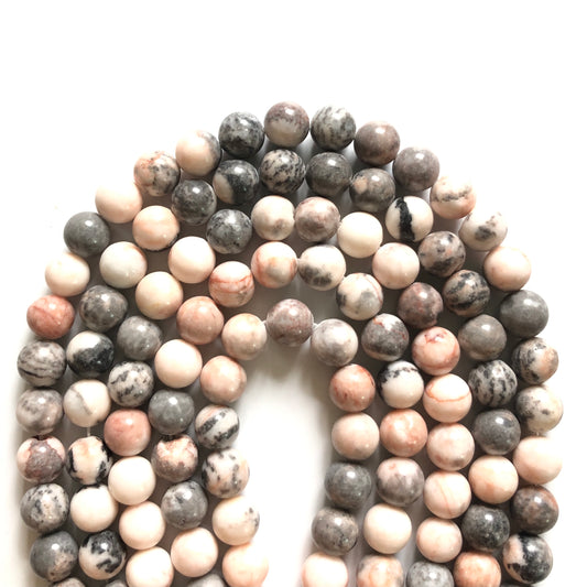 2 Strands/lot 10mm Pink Zebra Jasper Stone Round Beads Stone Beads Jasper Beads Charms Beads Beyond
