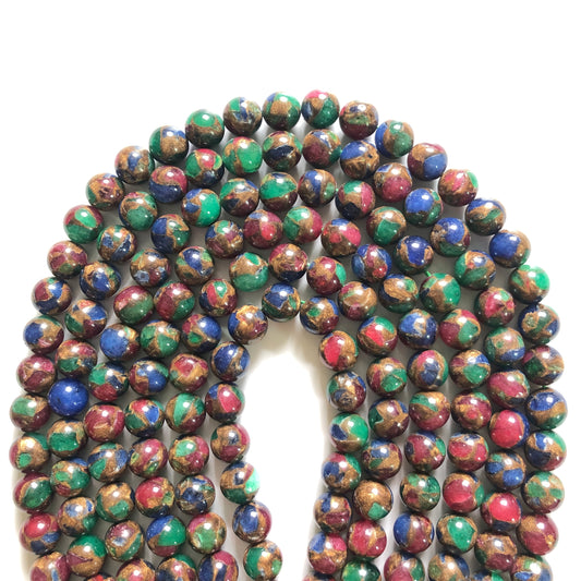 10mm Multicolor Cloisonne Jasper Round Beads Stone Beads Jasper Beads Charms Beads Beyond
