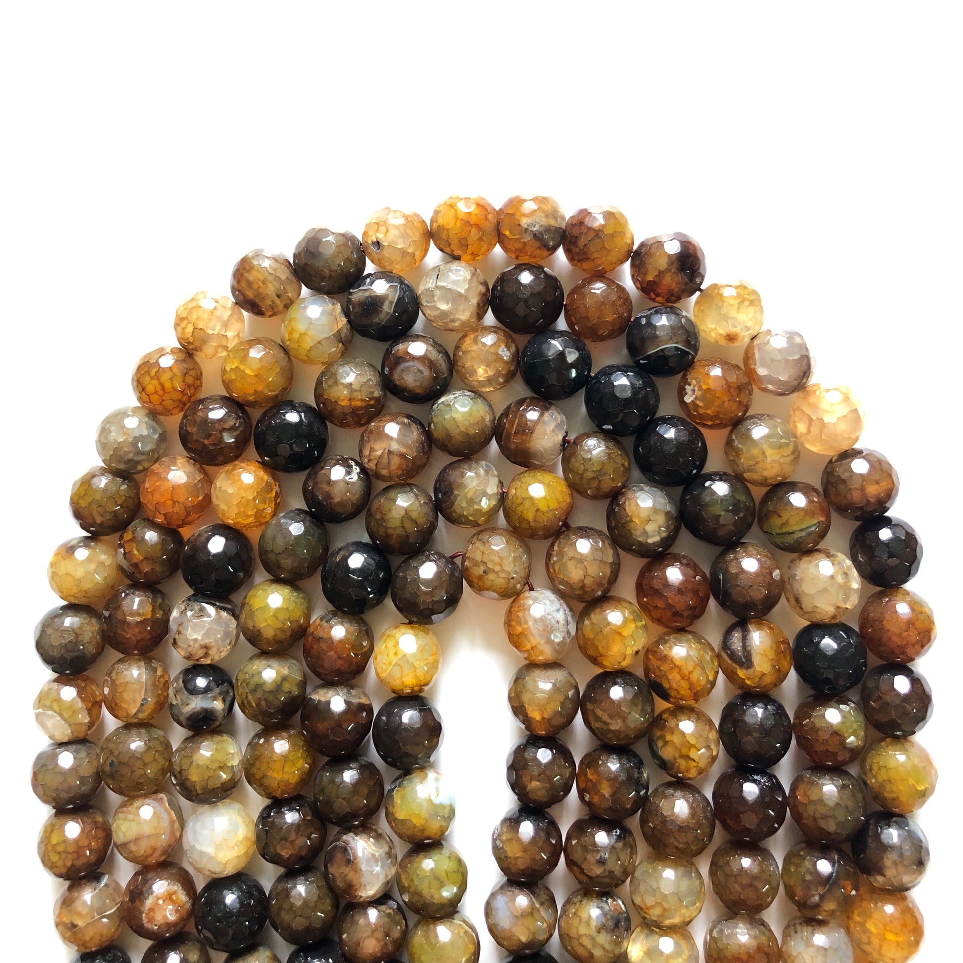 2 Strands/lot 12mm Brown Faceted Dragon Agate Stone Beads Stone Beads 12mm Stone Beads Faceted Agate Beads Charms Beads Beyond