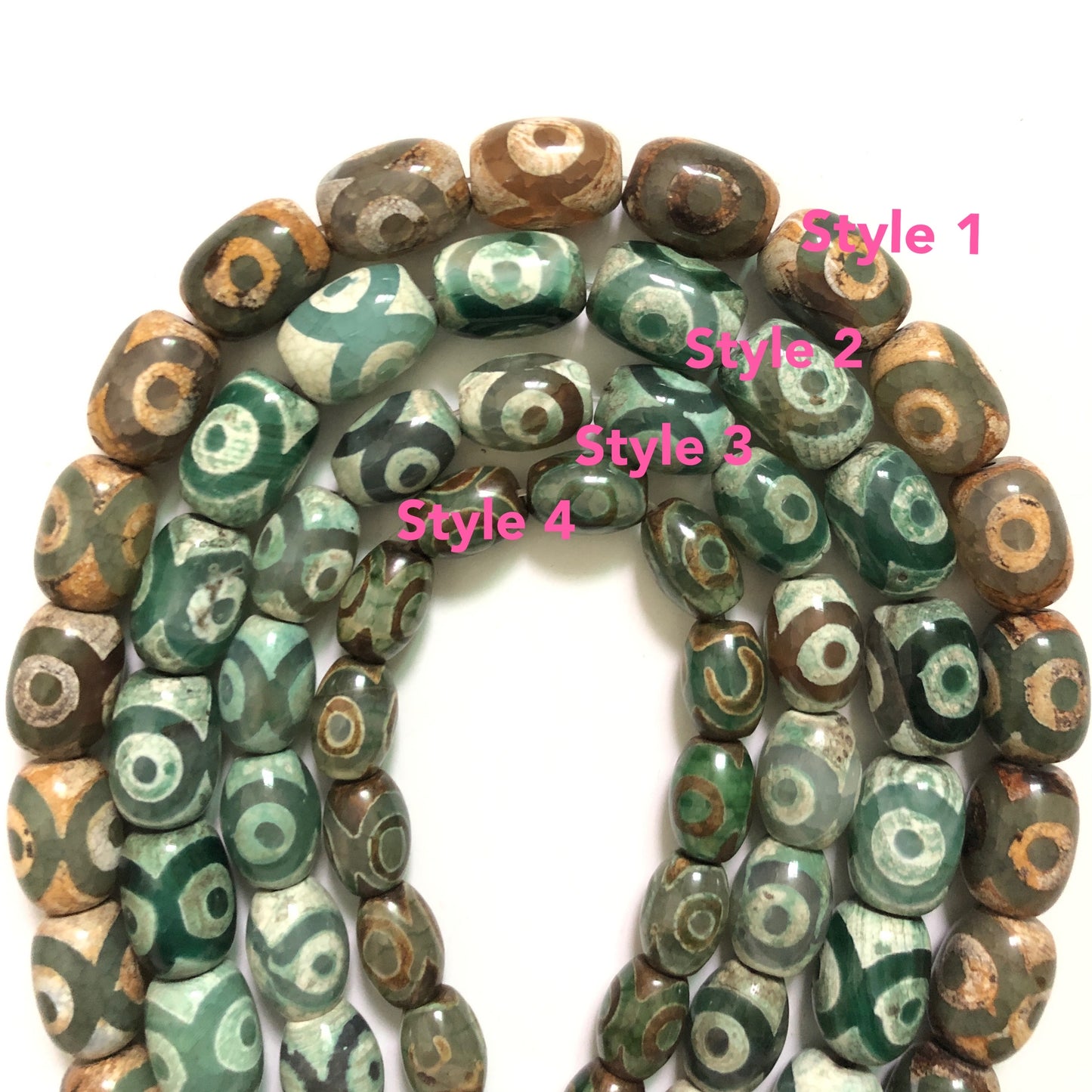 1 Full Strands 14mm-18mm Tibetan Eye Dzi Agate Barrel Beads Stone Beads Tibetan Beads Charms Beads Beyond