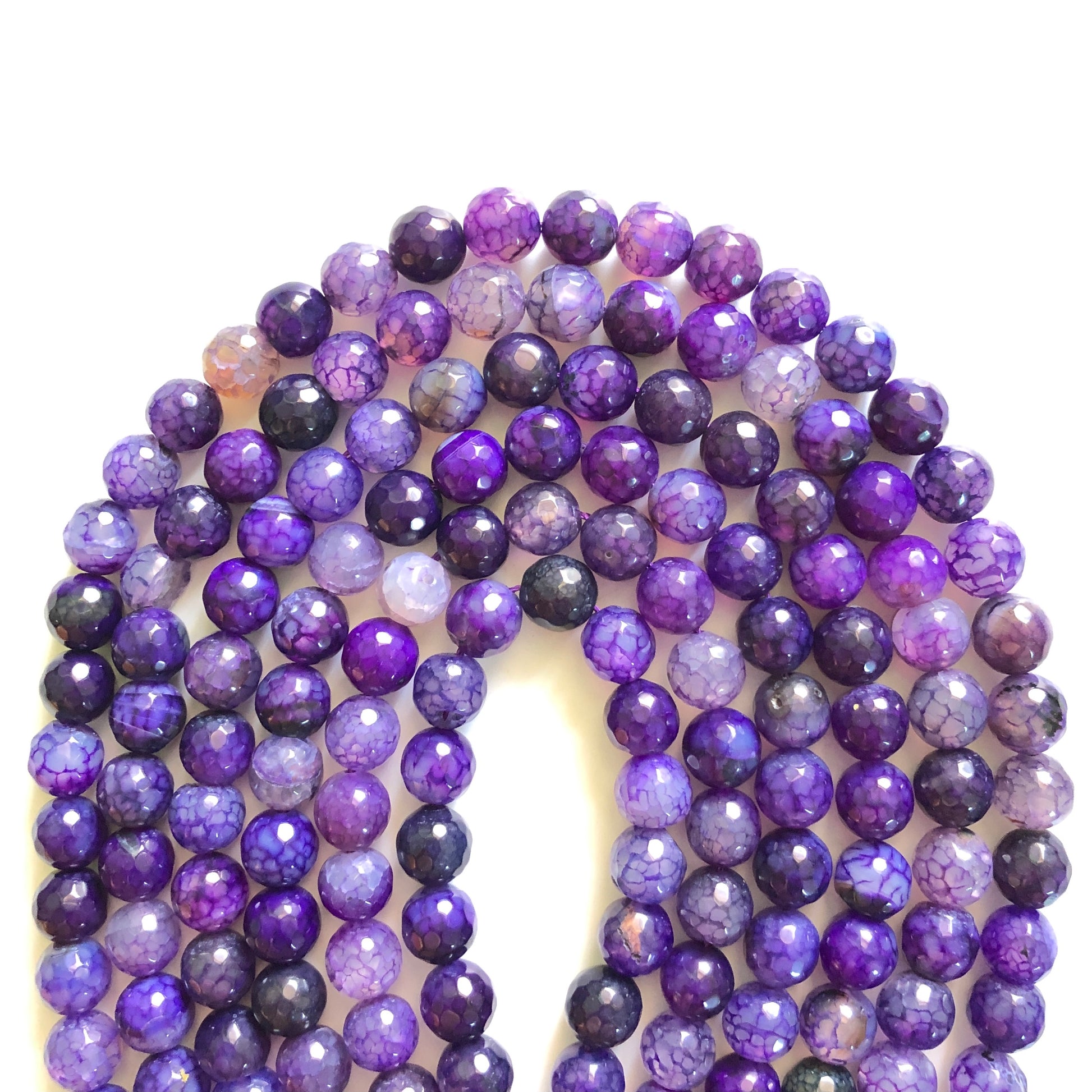 2 Strands/lot 10mm Purple Dragon Agate Faceted Stone Beads Stone Beads Faceted Agate Beads Charms Beads Beyond