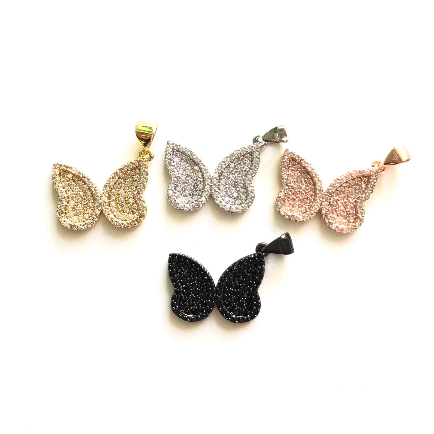 10pcs/lot 21*15mm CZ Paved Butterfly Charms CZ Paved Charms Butterflies Charms Beads Beyond