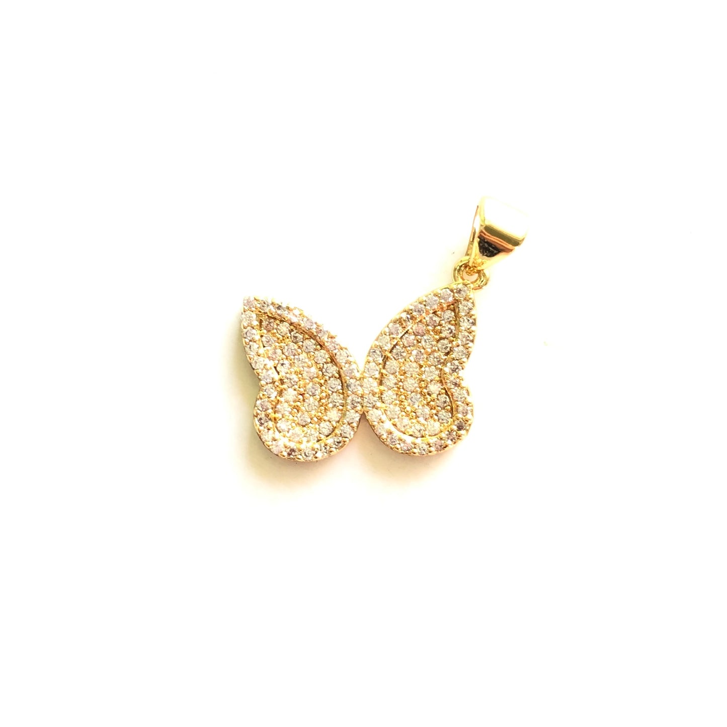 10pcs/lot 21*15mm CZ Paved Butterfly Charms Gold CZ Paved Charms Butterflies Charms Beads Beyond