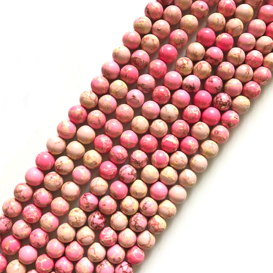 2 strands/lot 10mm Pink Impression Jasper Round Stone Beads Stone Beads Breast Cancer Awareness Jasper Beads Charms Beads Beyond