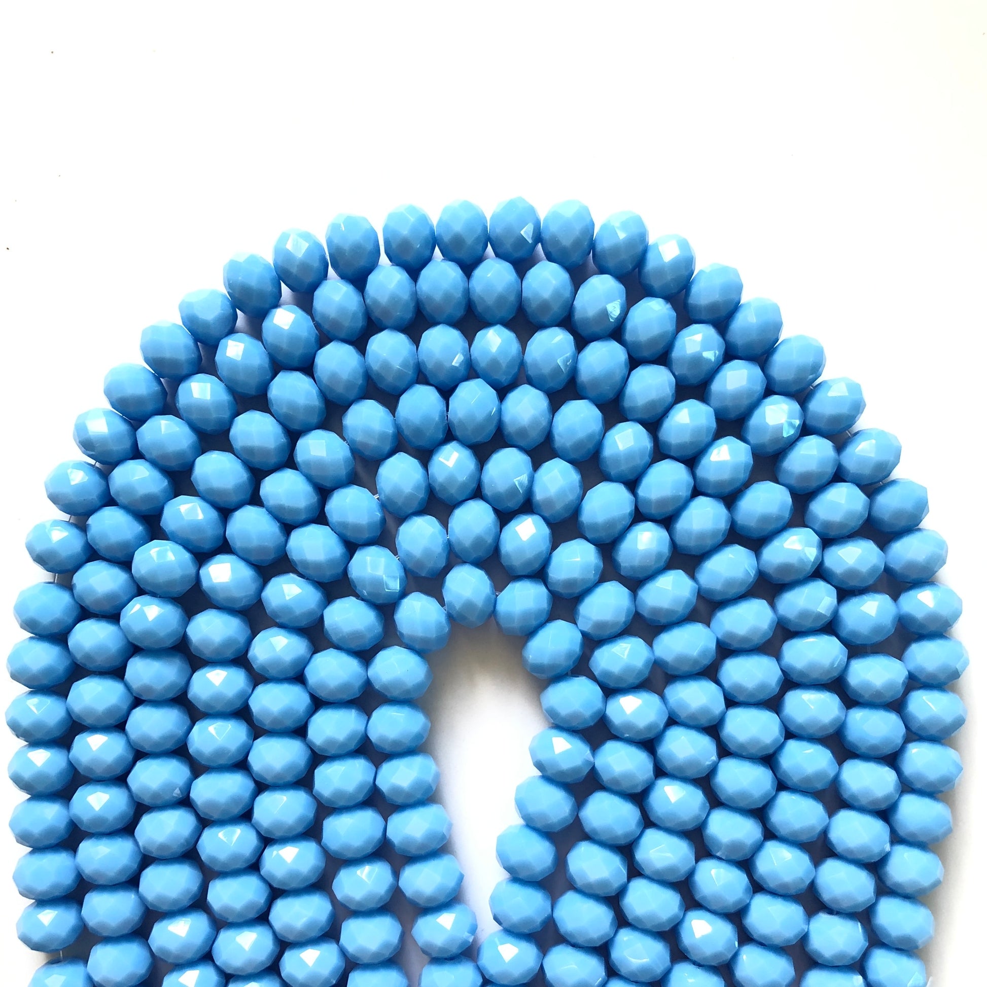 2 Strands/lot 10mm Light Blue Faceted Glass Beads Glass Beads Faceted Glass Beads Charms Beads Beyond