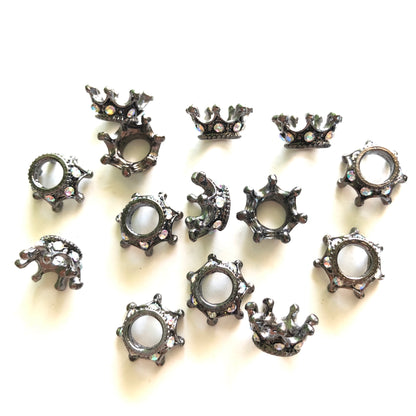 20-50pcs/lot Clear AB Rhinestone Paved Alloy Small Crown Spacers Alloy Spacers & Wholesale Charms Beads Beyond