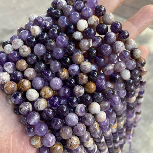 2 Strands/lot 10mm Dog Tooth Amethyst Stone Round Beads Stone Beads Charms Beads Beyond