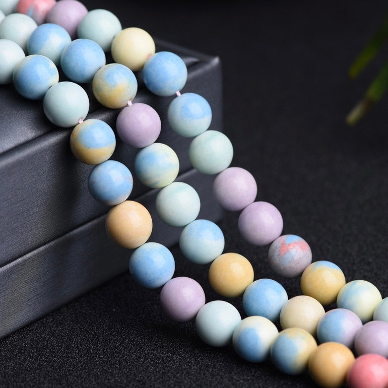 2 Strands/lot 10m Multicolor Alashan Agate Stone Round Beads Stone Beads Charms Beads Beyond