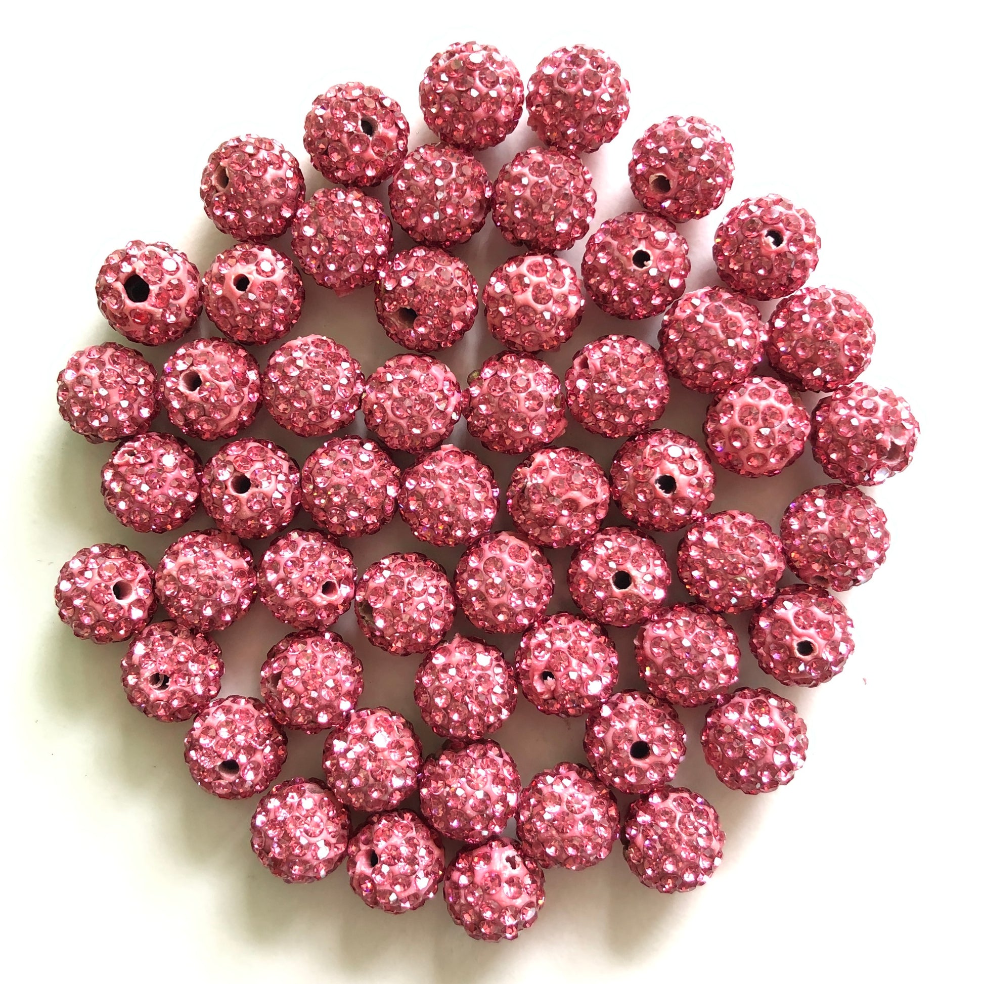50-100pcs/lot 10mm Fuchsia Rhinestone Clay Disco Ball Beads Clay Beads Charms Beads Beyond