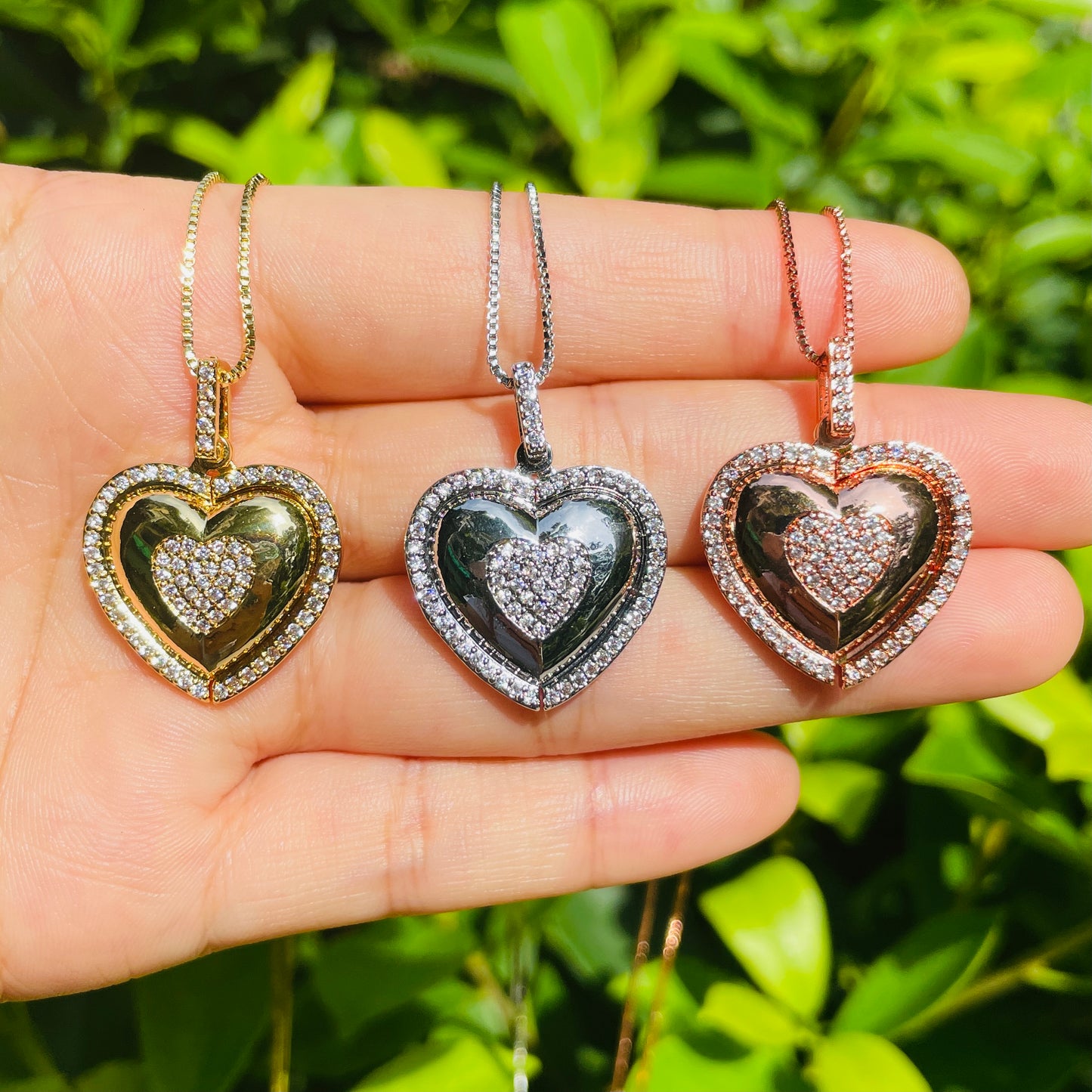 5pcs/lot 27*22mm CZ Paved Mom in Heart Necklaces Necklaces Love & Heart Necklaces Mother's Day Charms Beads Beyond