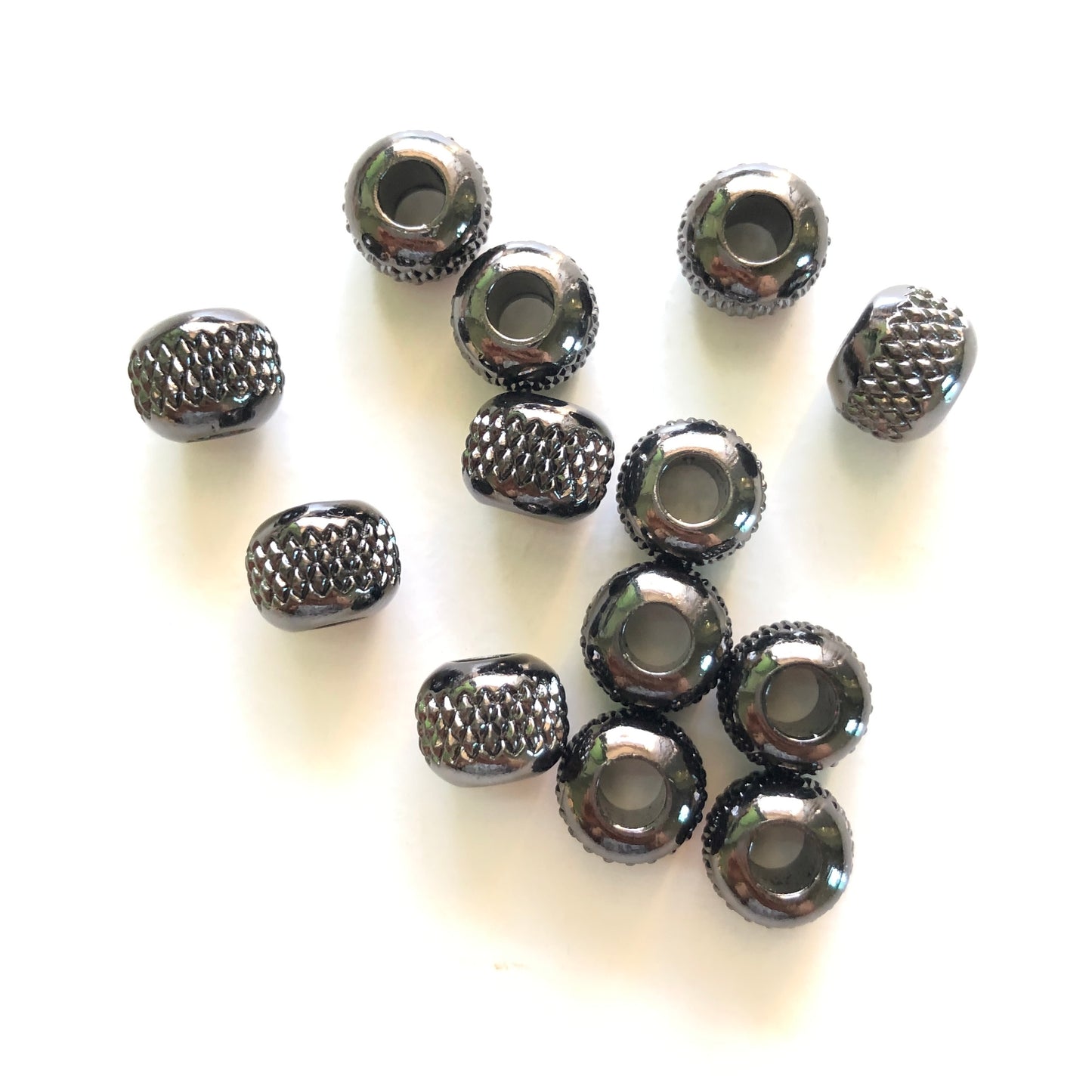 20-50pcs/lot 8.3*6.8mm Pineapple Ball Spacers Black CZ Paved Spacers Ball Beads Charms Beads Beyond