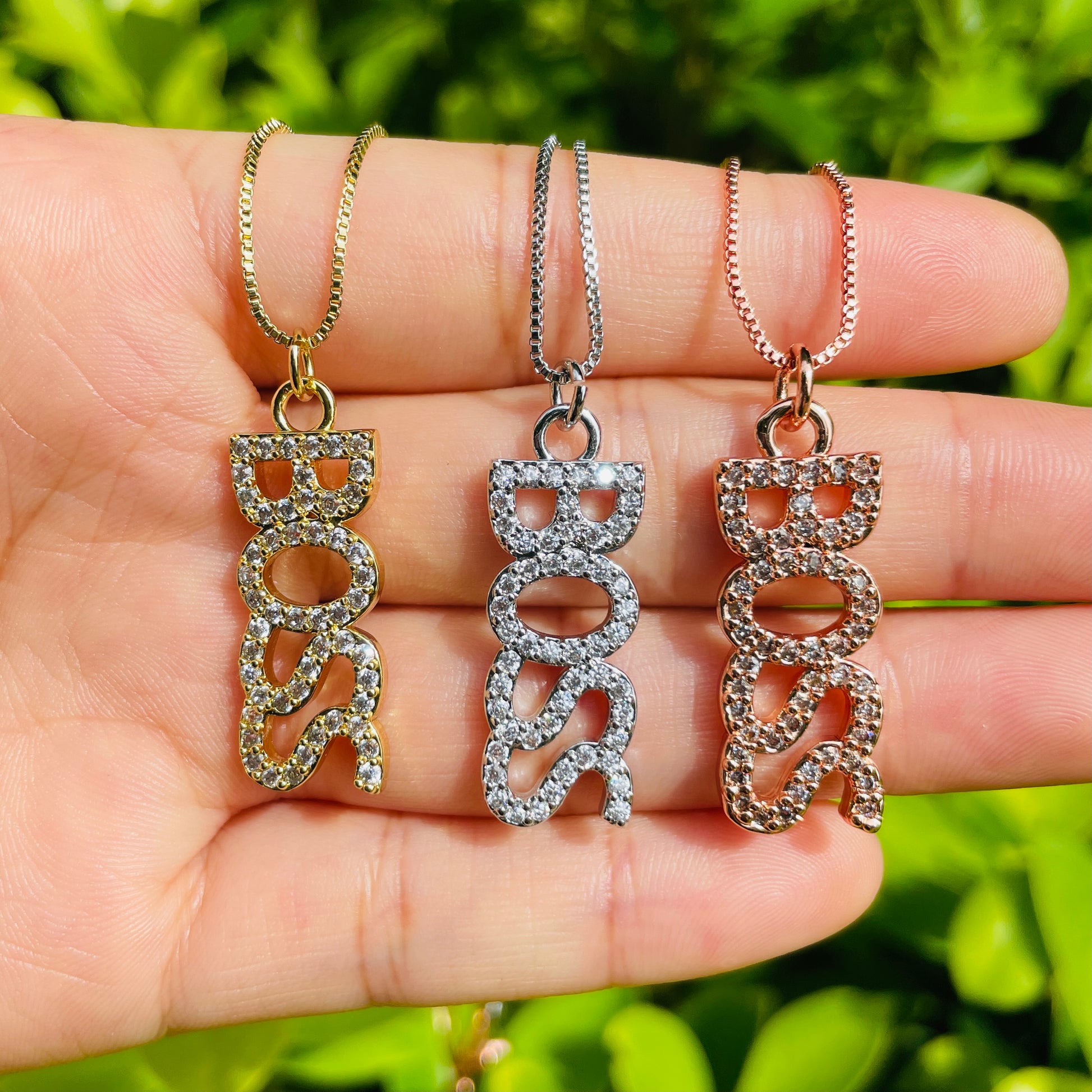 5pcs/lot 30*11mm CZ Paved Boss Necklaces Necklaces Charms Beads Beyond