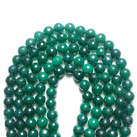 2 Strands/lot 10mm Green Electroplated Faceted Jade Stone Beads Electroplated Beads Electroplated Faceted Jade Beads Charms Beads Beyond