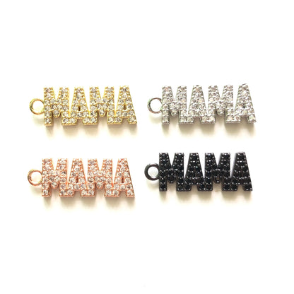 10pcs/lot 31*11mm CZ Paved Mama Charms for Mother's Day CZ Paved Charms Mother's Day Words & Quotes Charms Beads Beyond