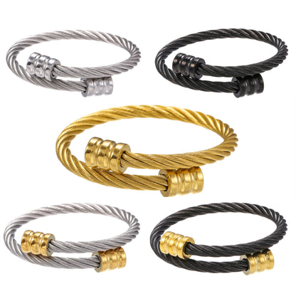 5pcs/lot Fashion Stainless Steel Bangle for Men Mix Colors Men Bracelets Charms Beads Beyond