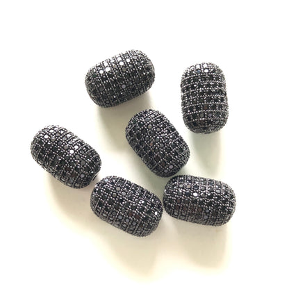 10pcs/lot 18*12mm Clear CZ Paved Oval Centerpiece Spacers Black on Black CZ Paved Spacers Oval Spacers Charms Beads Beyond