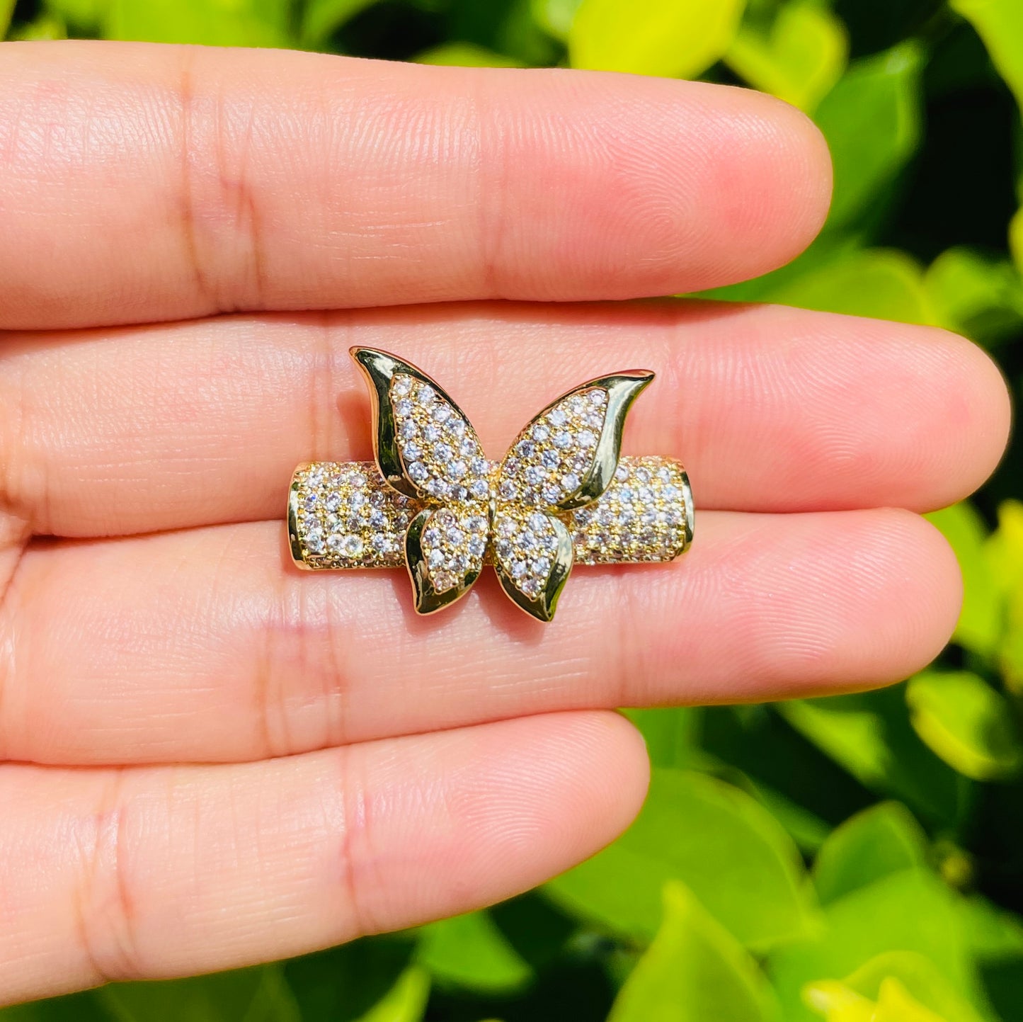 10pcs/lot 26*6mm CZ Paved Butterfly Tube Bar Spacers CZ Paved Spacers New Spacers Arrivals Tube Bar Centerpieces Charms Beads Beyond