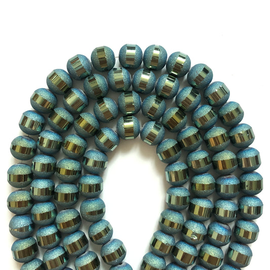 2 Strands/lot 10mm Electroplated Half Matte Round Glass Beads-Solid Green Glass Beads Round Glass Beads Charms Beads Beyond
