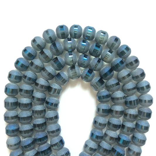 2 Strands/lot 10mm Electroplated Half Matte Round Glass Beads-Dark Blue Glass Beads Round Glass Beads Charms Beads Beyond