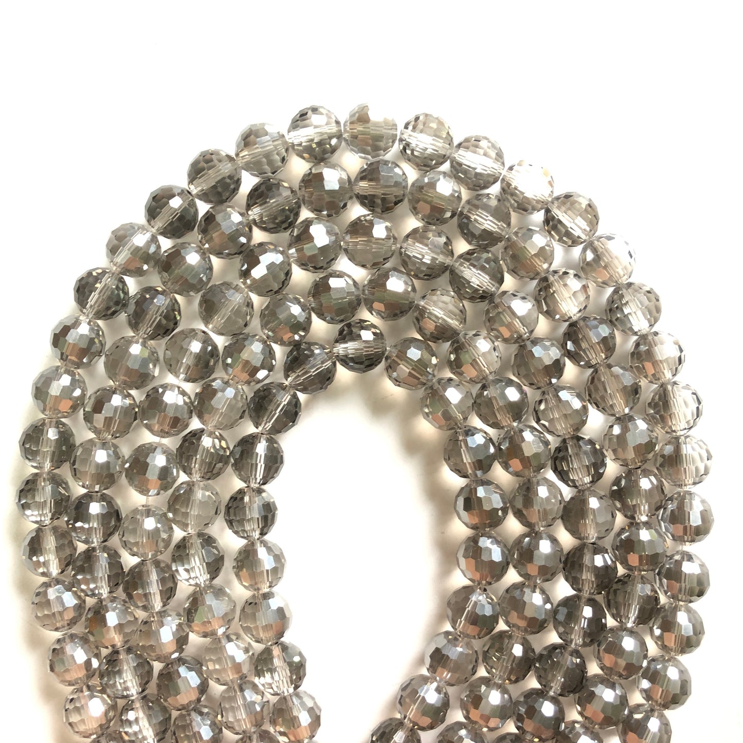 2 Strands/lot 10mm Clear Gray 96 Faceted Glass Beads Glass Beads Faceted Glass Beads Charms Beads Beyond