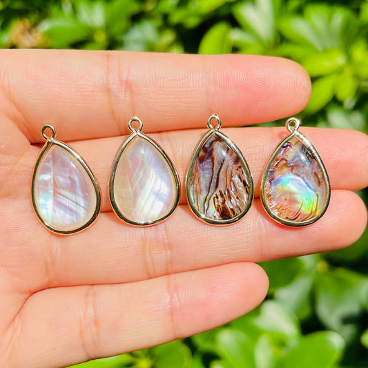 10pcs/lot 18*13mm Water Drop Conch Shell Charm Pendants CZ Paved Charms Charms Beads Beyond