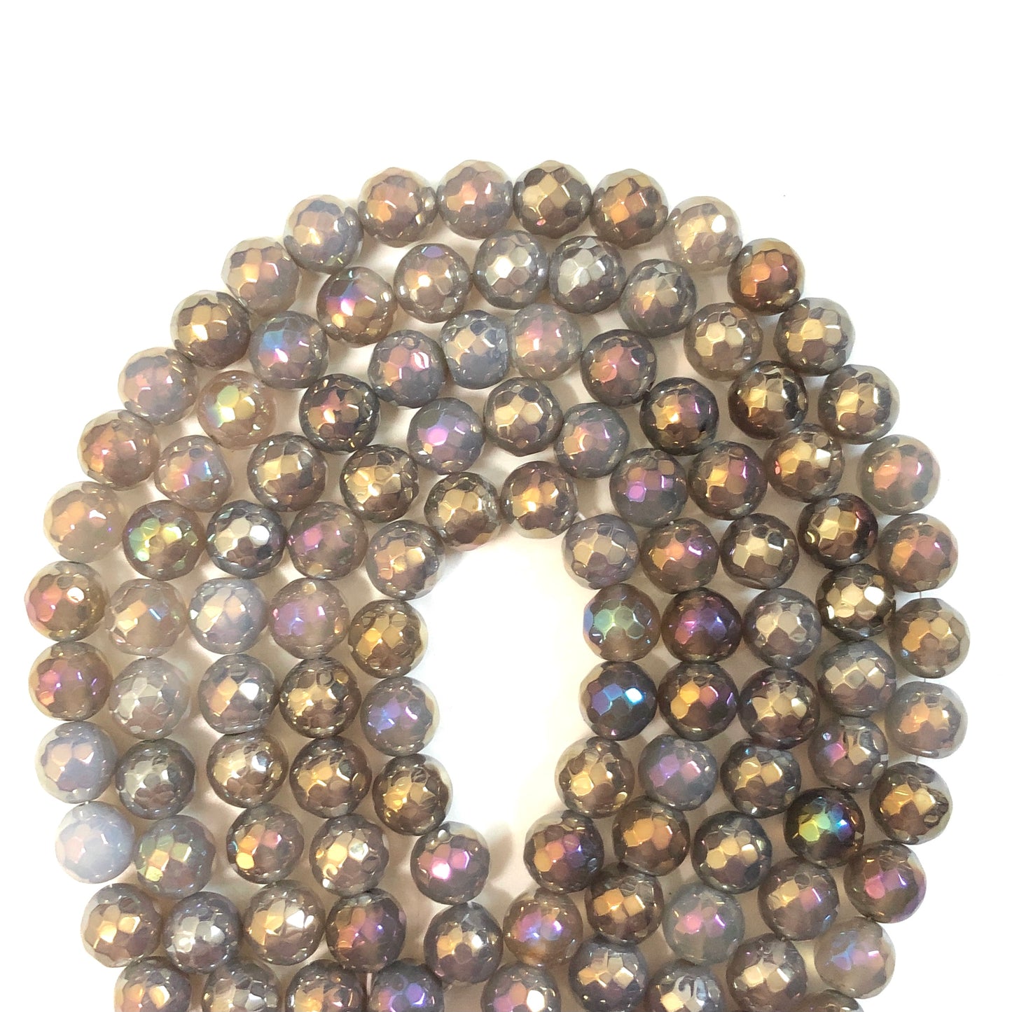 2 Strands/lot 10mm, 12mm Electroplated AB Gray Faceted Agate Stone Beads Electroplated Beads 12mm Stone Beads Electroplated Faceted Agate Beads New Beads Arrivals Charms Beads Beyond